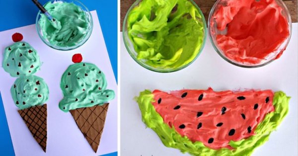 Рисование на пене для бритья