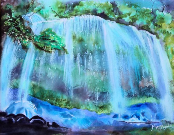 Водопад красками