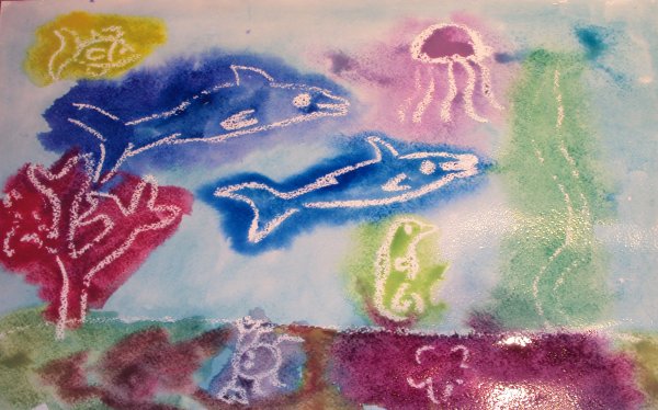 Рисование на восковом листе