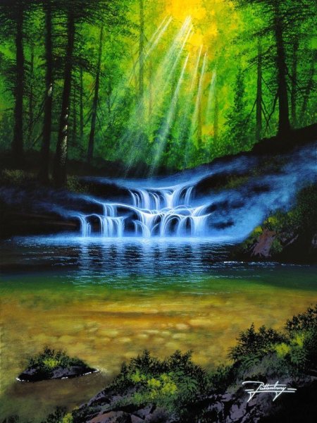 Водопад красками