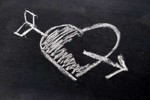 Сердце нарисованное на доске