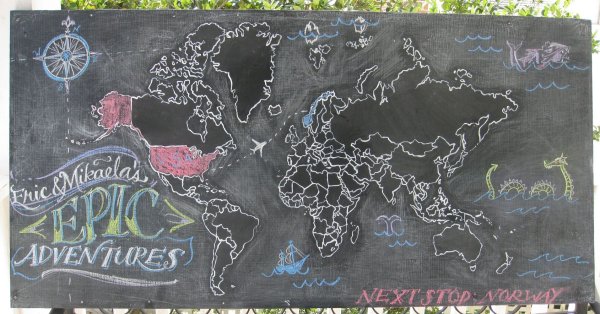 Рисунки на меловой стене