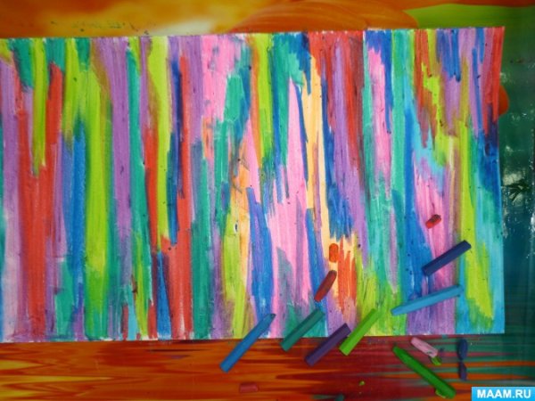 Нетрадиционные техники рисования Северное сияние