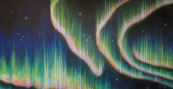 Северное сияние мелками