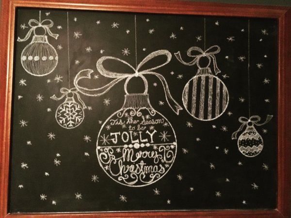 Новогодняя доска мелом