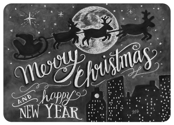 Меловая доска новый год