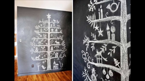 Елка на меловой доске