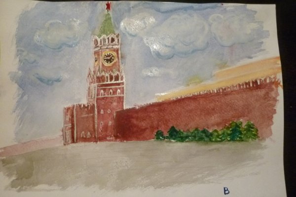 Спасская башня Кремля картина