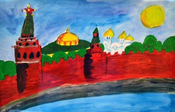 Спасская башня Кремля рисование