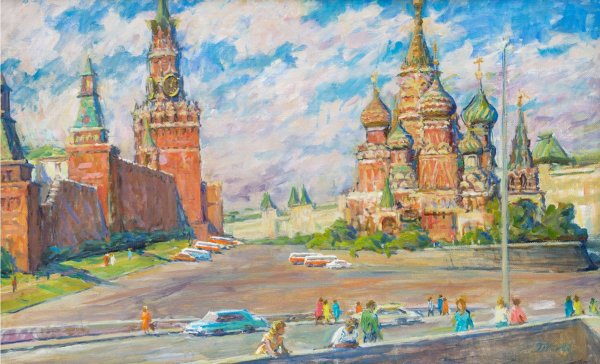 Собор Василия Блаженного в Москве красками