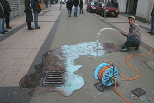 Джулиан Бивер.трехмерные рисунки на асфальте