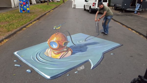 3d рисунки на дороге