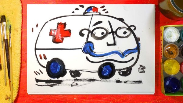 Рыба кит папа рисует с 3