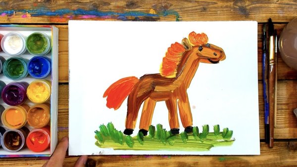 Папа РЫБАКИТ рисует красками