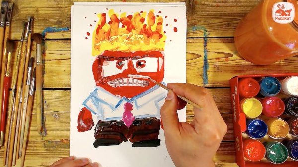 Рыба кит рисование для детей красками