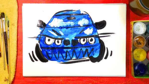 Самолет гуашью