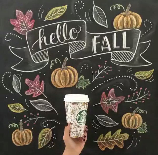 Грифельная доска осень