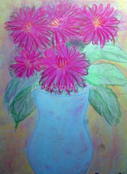 Рисование для детей ваза с цветами