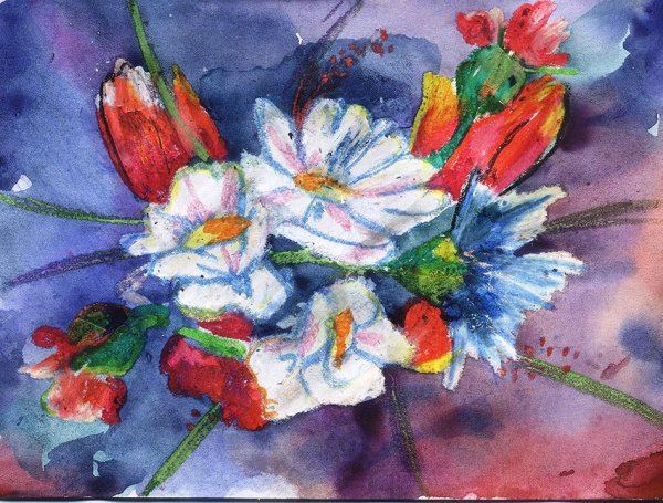 Поэтапное рисование хризантемы