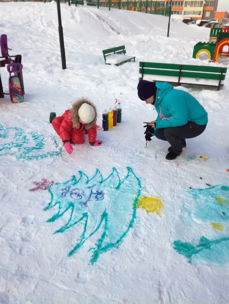 Рисование на снегу