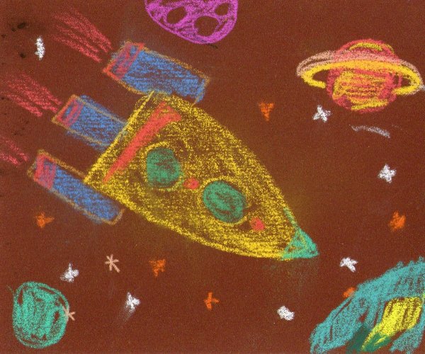 Рисование восковыми мелками и акварелью