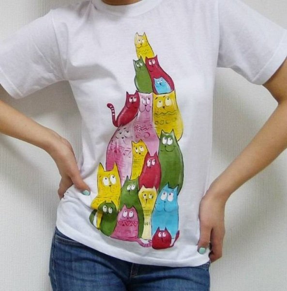 Рисунки на одежде акриловыми красками для детей