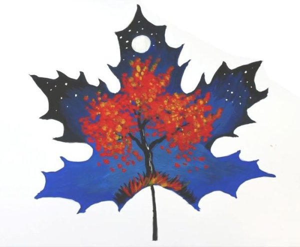 Рисование кленового листа