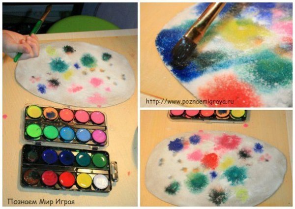 Акварель и соль