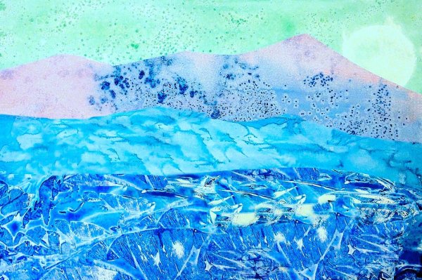 Рисование акварелью и солью