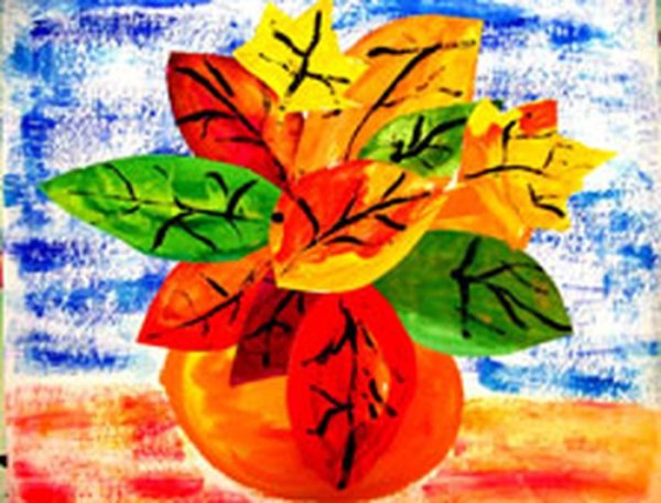 Рисование осенний букет в вазе