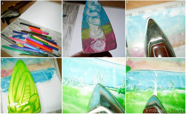 Энкаустика утюг восковые мелки