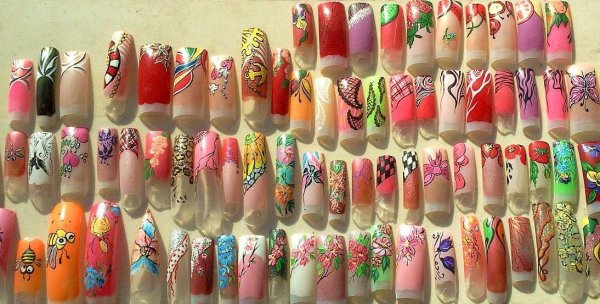 Рисунки на ногтях акриловыми красками для начинающих