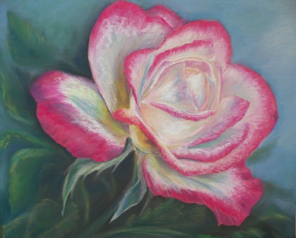 Крупные цветы пастелью