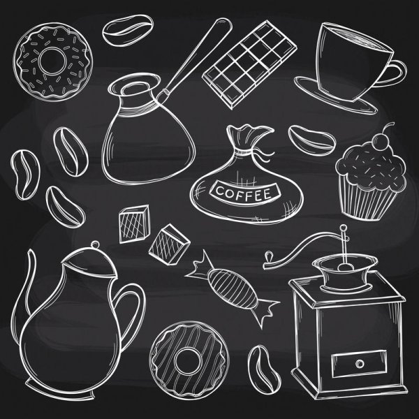 Векторные доски для кофейни