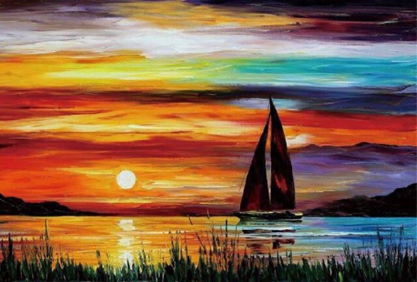 Леонид Афремов парусник закат