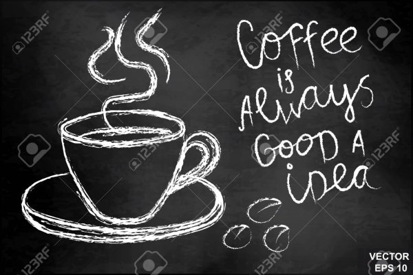 Чашка кофе на меловой доске