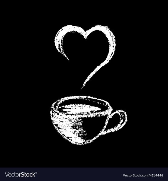 Чашка кофе мелом на доске