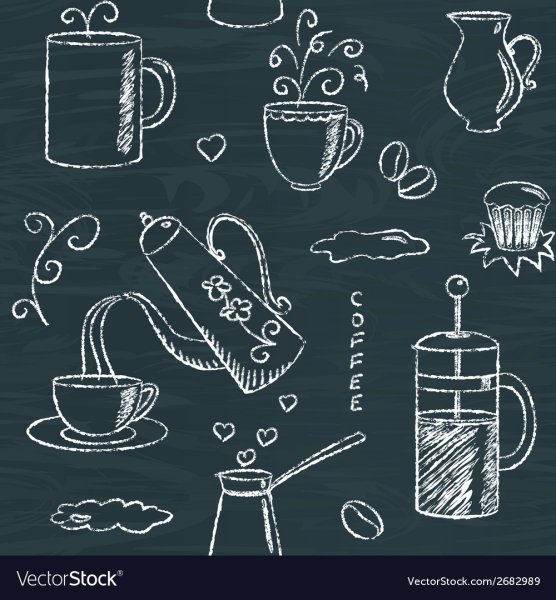 Иллюстрации мелом для кофейни