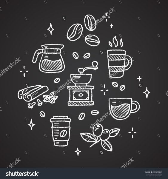 Кофейные зерна меловая доска