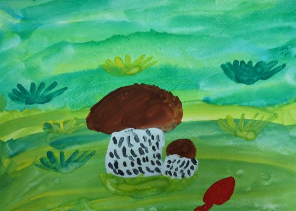 Рисование с детьми грибы