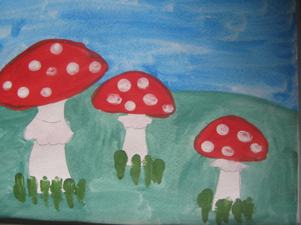 Рисование грибы в старшей группе