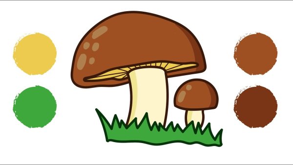 Как нарисовать гриб