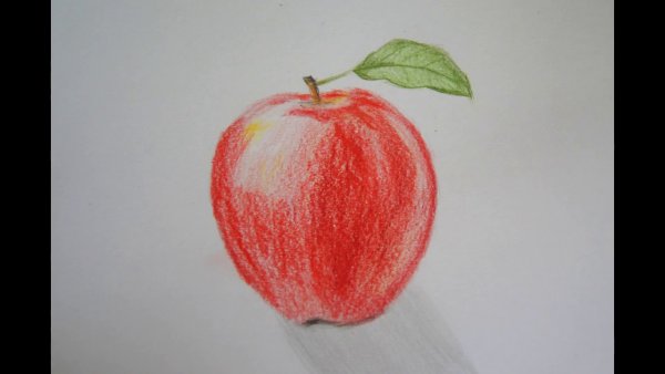 Этапы рисования яблока