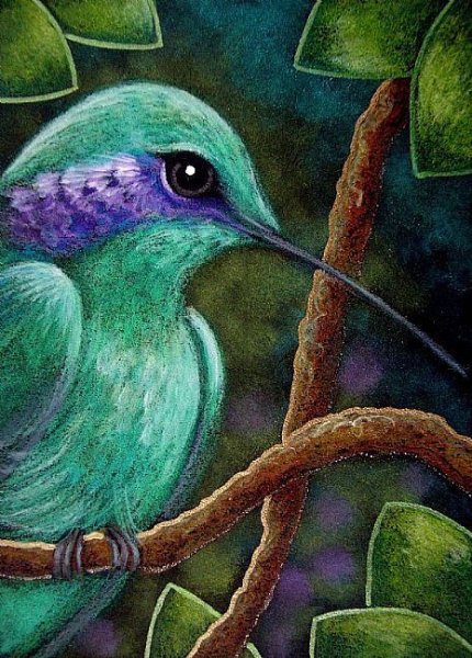 Птицы пастелью