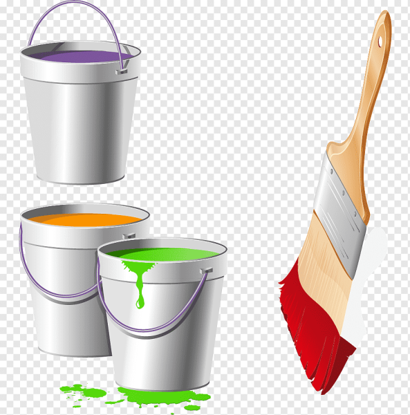Ведро с краской вектор