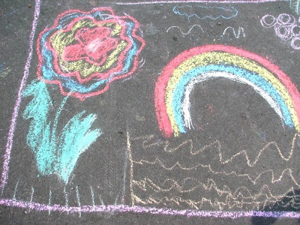 Рисование с детьми мелками