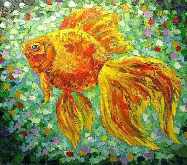 Правополушарное рисование Золотая рыбка