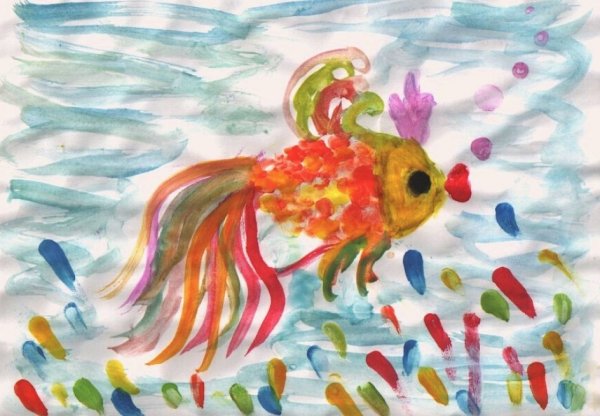 Рисование рыбы для дошкольников