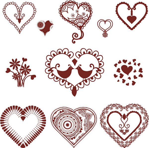 Рисунки хной для начинающих сердечки