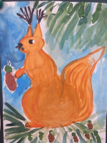 Белка рисование для детей